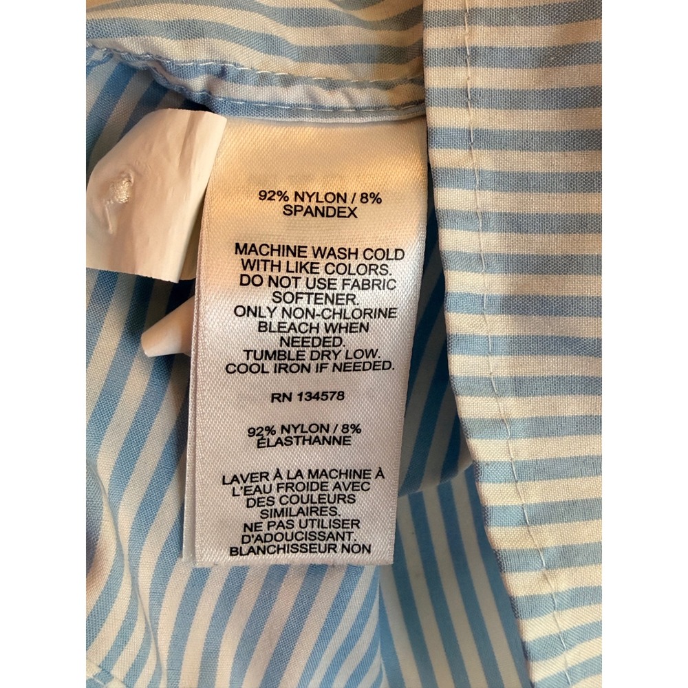 Vineyard Vines Performance Whale Shirt Men Small Blue Stripe Classic Fit Stretch - Picture 9 of 9